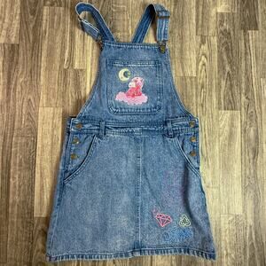 Disney Girls 4*TOWN Denim Overall Dress Bunny Patch Moon Cloud Size 11/12